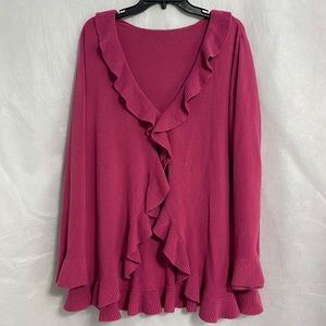 Dark Pink Sweater Cardigan Size 2x